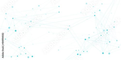Abstract molecular structure and genetic engineering, neural network, scientific research. Connecting dots and lines for innovation technology and science. Vector