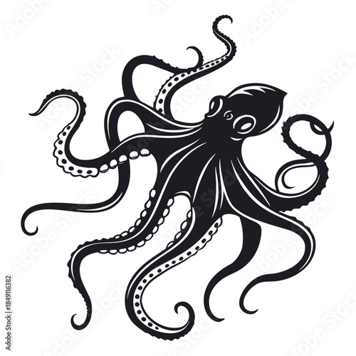 Graceful octopus in motion