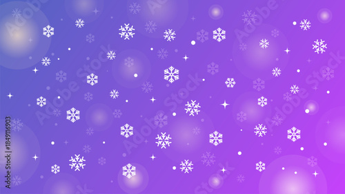 Snowflake Background with Purple and Blue Gradient.Vector Illustration