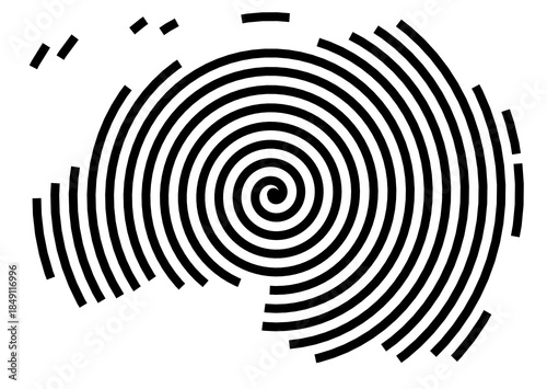 Symbol Map of the Region Noord-Nederland (The Netherlands) showing the region with a black spiral line