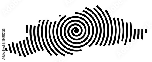 Symbol Map of the Region Guneydogu Anadolu (Turkey) showing the region with a black spiral line