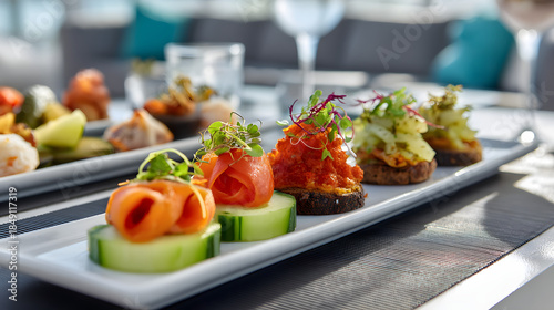 Artfully Arranged Appetizers Bright Relaxed Setting