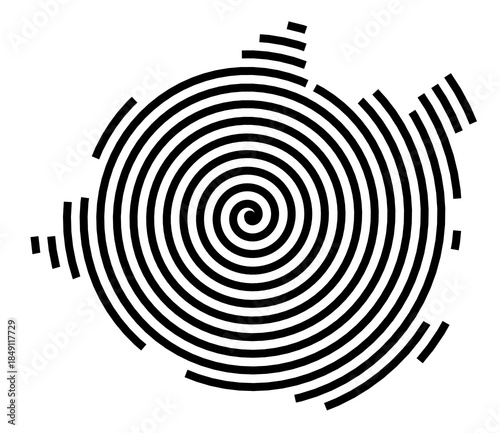 Symbol Map of the Region Del-Dunantul (Hungary) showing the region with a black spiral line