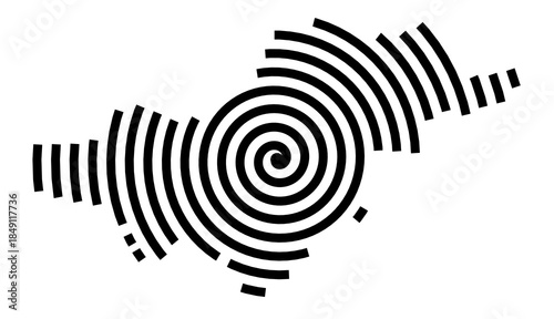 Symbol Map of the Region Eszak-Magyarorszag (Hungary) showing the region with a black spiral line