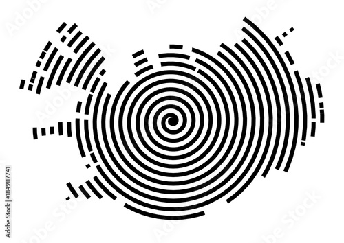 Symbol Map of the Region Island (Iceland) showing the region with a black spiral line