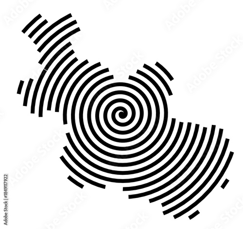 Symbol Map of the Region Overijssel (The Netherlands) showing the region with a black spiral line