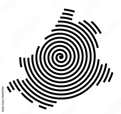 Symbol Map of the Region Zuid-Holland (The Netherlands) showing the region with a black spiral line