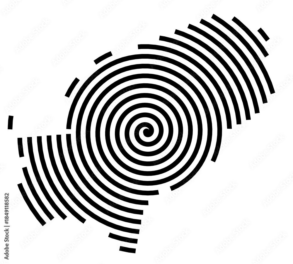 Naklejka premium Symbol Map of the Region Eivissa y Formentera (Spain) showing the region with a black spiral line