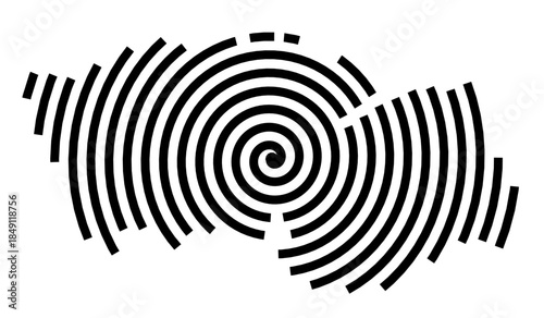 Symbol Map of the Region Toledo (Spain) showing the region with a black spiral line