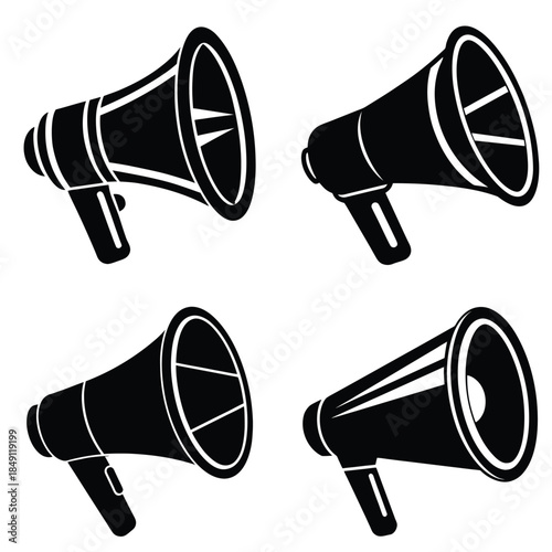 marketing lought speacker vector icons bundle set