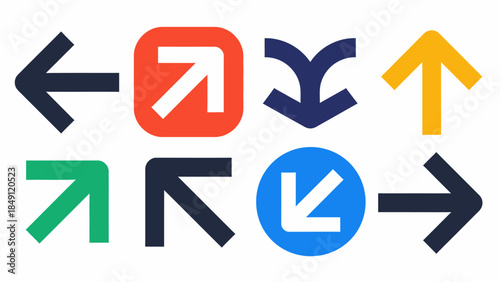 Colorful directional arrow icons