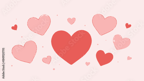 hearts in various shades