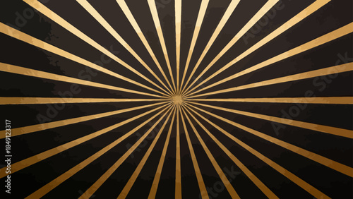 Golden rays on black background