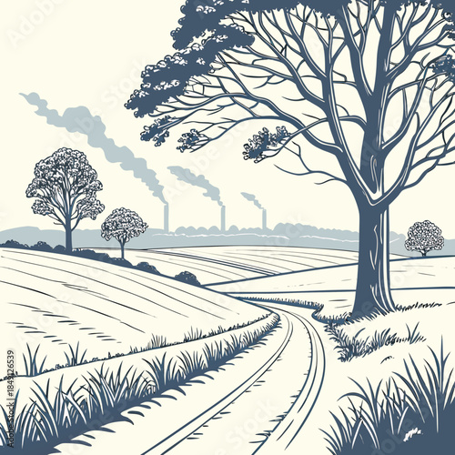 Peaceful Winter Countryside Scene