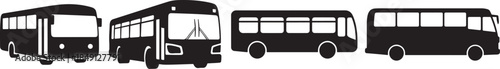 Set of Bus Silhouette Vector