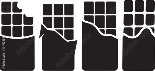 Set of Chocolate Bar Silhouette Vector