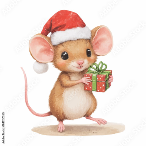 mouse and christmas gift