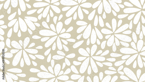 Decorative Flowers Pattern and Grunge Texture Illustration Wallpaper Abstract Seamless Background