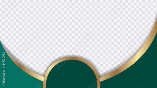 Business Background Banner Certificate Template with Green Gold Shapes Arched Bottom.Vector Design