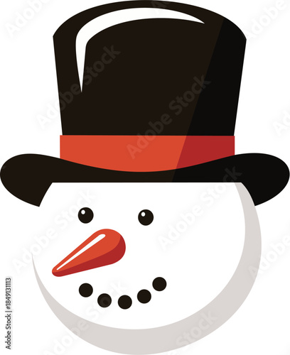Vector illustration of a snowman head