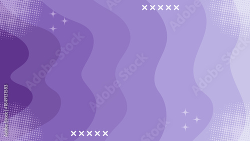 Abstract Modern Purple Layered Waves Gradient Banner Background with Halftones.Vector Illustration