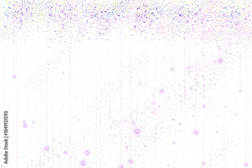 Abstract swirling purple and pink glitter stream on black background isolated on transparent background