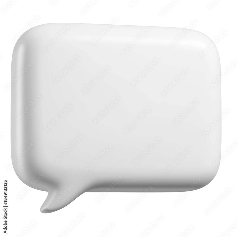 Fototapeta premium White Speech Bubble 3 D Render isolated on a transparent background