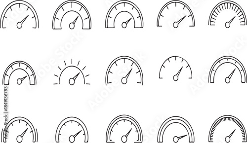 Various Speedometer Gauge Icons Set
