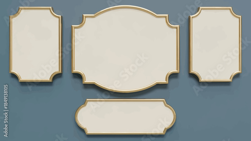 Gold framed decorative panels