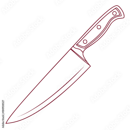 Kitchen knife with brown handle