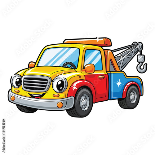 Cute Cartoon Tow Truck