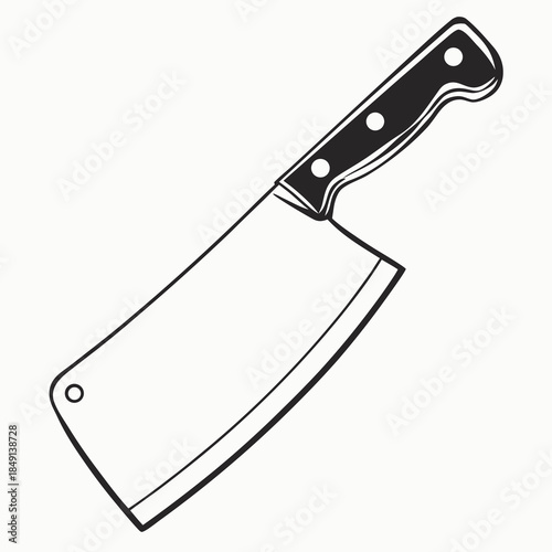 Black and white kitchen knife