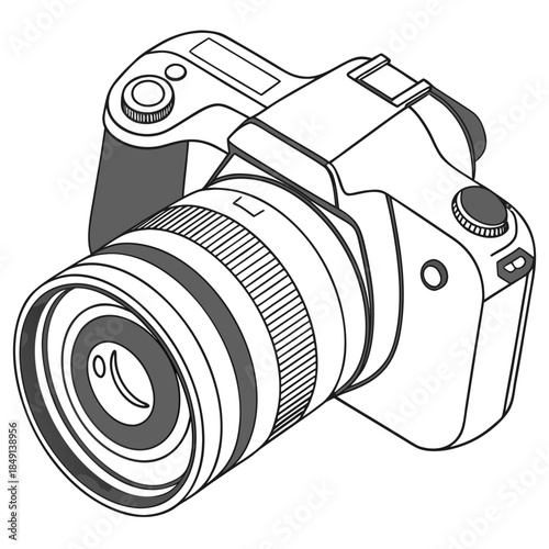 Modern digital camera with zoom lens