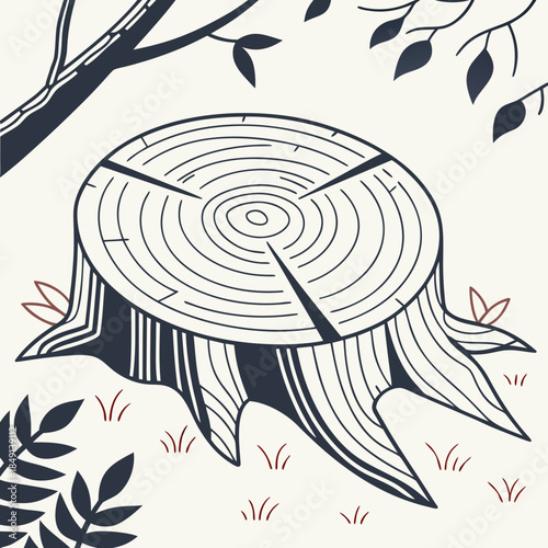 Tree stump in natural setting