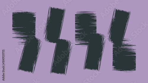 Stylized Black Brush Stroke Question Mark on Purple Background