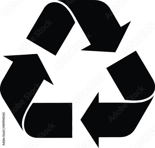 Recycle triangle symbol vector icon representing environmental conservation sustainability and waste reduction for eco friendly initiatives