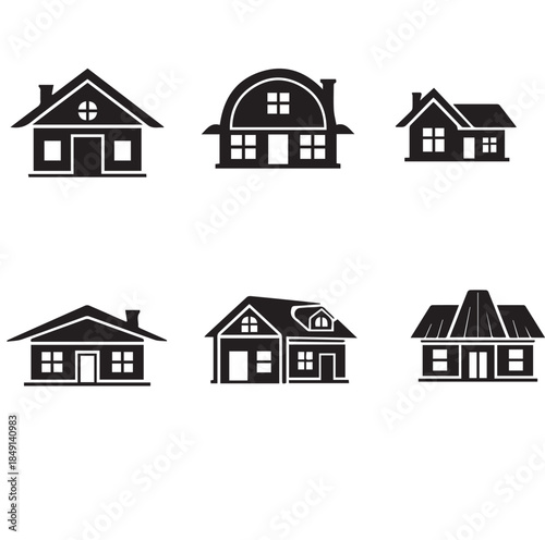 Set of house and real estate icons vector illustration