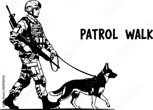 Heavy Weapon Squad Military Silhouette Illustration Set