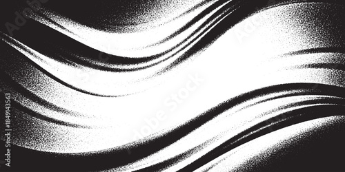 Abstract Black and White Swirling Lines Texture Background.