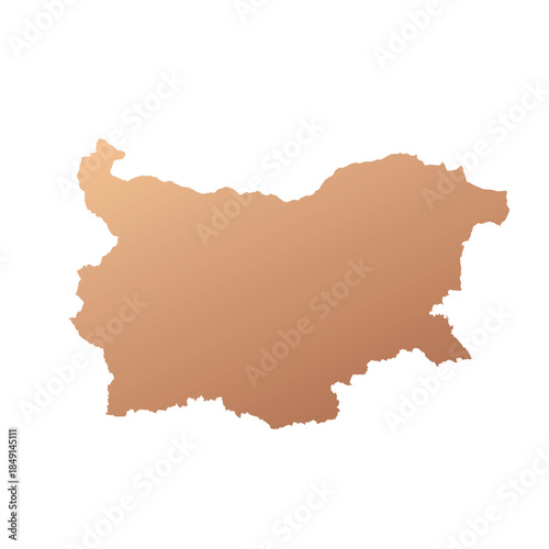 Map of Bulgaria, sign silhouette. World Map Globe. Vector Illustration isolated on white background. Europe continent.