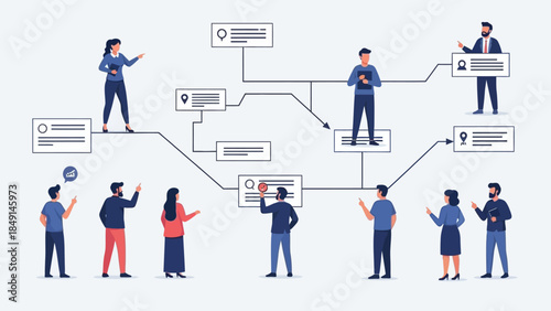 Collaborative team workflow planning with interconnected communication and data sharing in a