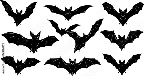 Flying Bat Silhouettes Collection