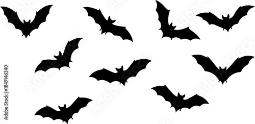 Flying Bat Silhouettes Collection