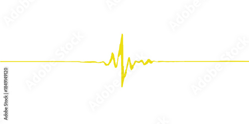 An abstract medical cardiogram illustration features a green and red ribbon style pulse wave line over a white background symbolizing a healthy heartbeat monitor graph for hospital business