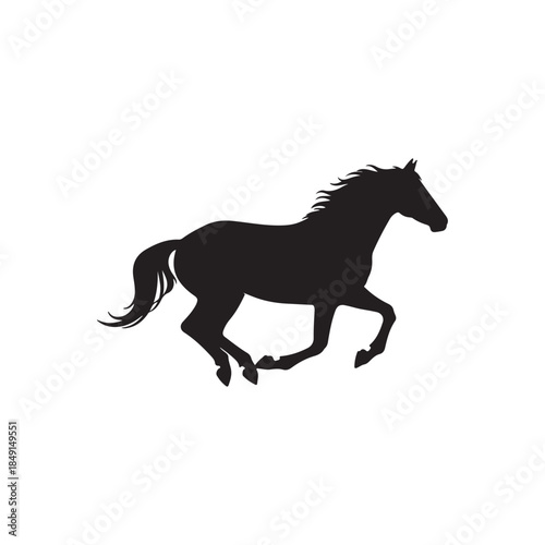 Horse Gallop silhouette icon vector flat design