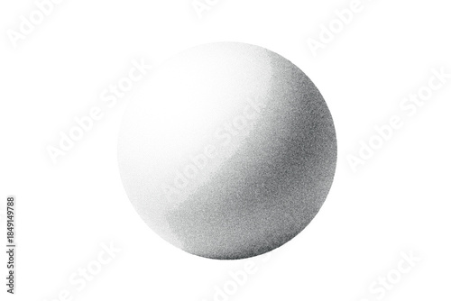 Dotwork drawing of a 3D sphere using stipple shading to create realistic light and shadow