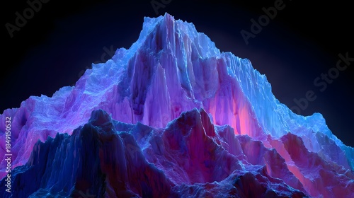 Abstract Digital Mountain Range - A Vibrant Display of Color and Texture.