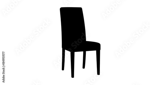 Minimalist high-contrast black and white silhouette of solitary chair design for modern interior