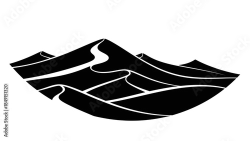 Simplified abstract landscape illustration emphasizing land contours and elevation
