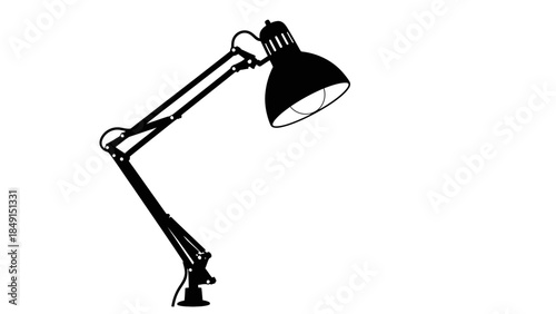 Modern black and white desk lamp with adjustable arm and focused lighting for workspace illumination